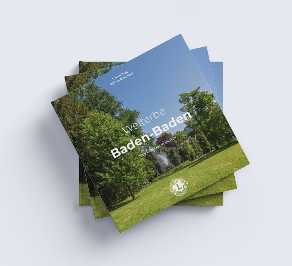 Produktfoto vom Bildband 'Welterbe Baden-Baden' für den Lions Club Lichtental - Kultur und Schönheit der Stadt in einem Buch vereint