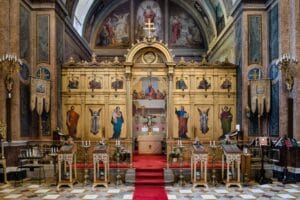 Ikonostase mit Altar in der Stourdza-Kapelle Baden-Baden